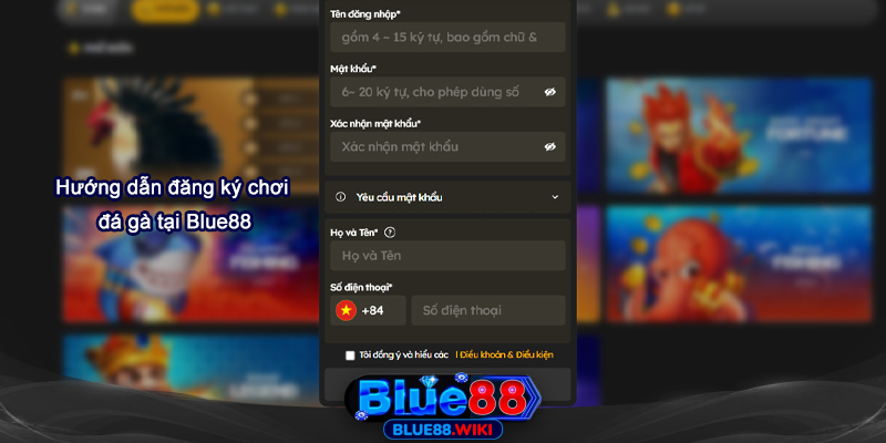 Hướng dẫn đăng ký và cược đá gà tại Blue88